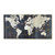 39.75" Black and White Framed Nautical Route World Map Decorative Wall Art