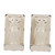 Set of 2 Ivory Antique Style Owl Sculpted Bookends 6.75"