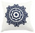20" White and Navy Blue Floral Embroidered Square Throw Pillow