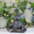 12.25" Frog in Lotus Yoga Position Garden Statue