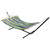 76" Green and Blue Striped Double Seating Outdoor Hammock