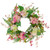 Hydrangea, Berry and Fern Artificial Spring Floral Wreath, Pink - 20-Inch