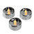 Set of 3 Silver LED Lighted Flickering Flame Tea Light Candles