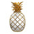 19.5" Gold Classic Vintage Style Frame Pineapple Shaped Wall Mirror