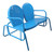 47" Turquoise Blue Retro Metal Tulip Outdoor Double Glider