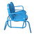 47" Turquoise Blue Retro Metal Tulip Outdoor Double Glider