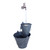 23.5" Gray Pails Outdoor Garden Fountain with Tap