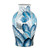 21" Blue and White Contemporary Leaf Design Decorative Vase