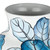 21" Blue and White Contemporary Leaf Design Decorative Vase