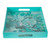 18.75" Green Set of Two Teal Traditional Trays