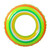 Inflatable Green and Orange Stripe Swimming Pool Inner Tube Ring Float, 35-Inch