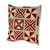 18" Red and White Geometric Embroidered Square Throw Pillow