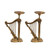 Set of 2 Gold Vintage Glamour Candle Holder 10"