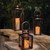12" Copper Colored Glossy Finished LED Lantern with Hinged Door and Metal Clasp