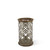 12.99" Rustic Brown Distressed Finish Ogee Pattern Galvanized Candle Holder
