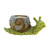19.25" Green and Brown Snail Patio Garden Statue and Weathered Planter