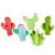 Set of 5 Vibrantly Colored Decorative Cactus Sit-About Figurines 7.48"