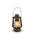 Set of 2 Brown and Silver Colored Antique Style LED Lantern with Frosted Glass Globe Body 9.5"