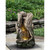 20" Brown and Green Tree Trunk Waterfall Fountain with Two LEDs