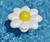 48" White Inflatable Summer Daisy with Yellow Glitter Beach Ball Swimming Pool Inner Tube