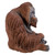 13" Brown and Black Orangutan Sitting Figurine