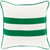 22" Pearl White and Emerald Green Striped Design Square Throw Pillow Cover