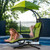 74” Green Outdoor Lounge Chair with an Umbrella- Pivots 360°