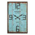 35.75" Bold Aged Blue Parisian Style Wooden Panel Wall Clock with Mahogany Frame