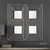 Set of 4 Captivating Square Beveled Wall Mirrors with Silver Leaf Iron Frames