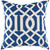 22" Blue and White Contemporary Square Throw Pillow Cover