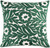 20" Hunter Green and Powder White Woven Decorative Square Throw Pillow - Poly Filled