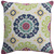 20" Green and Yellow Screen Printed Square Woven Throw Pillow – Down Filler