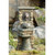 51" Grand Two-Tiered Cascading Lion's Head Outdoor Patio Garden Water Fountain