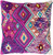 18" Purple Multicolor Embroidered Square Throw Pillow Cover