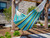 144” White and Blue Striped Two Person Brazilian Style Hammock