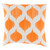 18" Burnt Orange and Ivory Diamond Puffs Decorative Throw Pillow - Poly Filled