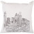 22" White and Brown City Skyline Square Throw Pillow Cover