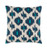 22"Deep Blue and White Contemporary Woven Decorative Throw Pillow – Down Filler