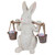 20" Indoor/Outdoor Easter Bunny Holding Buckets Statue
