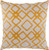 18" x 18" Diamond Festival Fire Yellow and Cream Linen Throw Pillow - Poly Filled