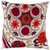 22" Red and Orange Floral Square Throw Pillow Cover