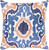 20" Orange and Navy Blue Square Throw Pillow - Down Filler