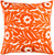 20" Goldfish Orange and Ivory Woven Decorative Square Throw Pillow - Down Filler