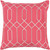 22" Strawberry Pink and Gray Geometric Square Throw Pillow Cover