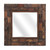 30" Rustic Masculine Baker Wood-Finish Slat Square Beveled Wall Mirror