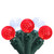 Set of 50 Red and Pure White LED G12 Berry Christmas Lights 4” Bulb Spacing - Green Wire