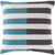 22'' Aqua Blue and Black Square Throw Pillow Cover