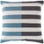 18" White, Stormcloud Gray and Steel Blue Striped Decorative Square Throw Pillow - Down Filler