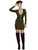 39" Khaki Green Captain Women Adult Halloween Costume - Small
