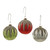 Set of 6 Red and Green Vintage Ball Hanging Christmas Ornaments 3"
